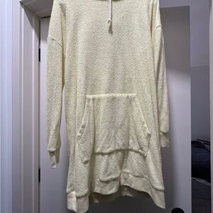 Cozy Yellow Sweatshirt Dress